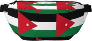 Jordanian Flag Stylish Crossbody Waist Pack - Versatile And Compact Travel Pouch For Hands-Free Storage