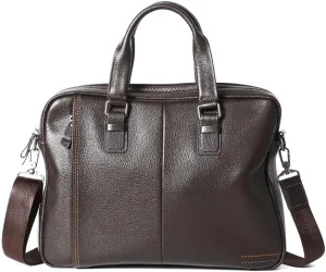 JSEIAJB Cowhide handbag men's casual leather briefcase men's computer bag crossbody shoulder bag
