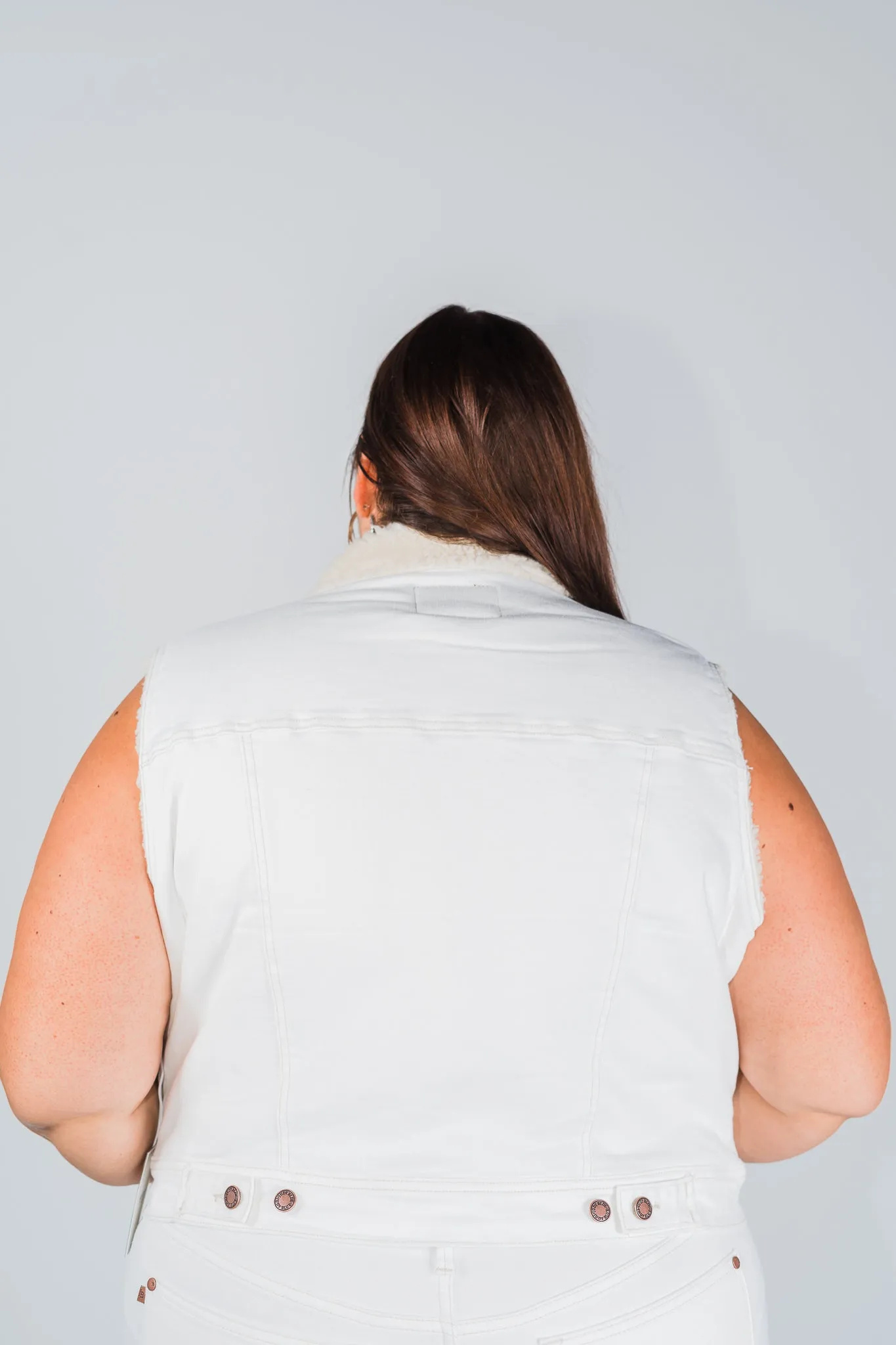 Judy Blue White Sherling Lined Vest