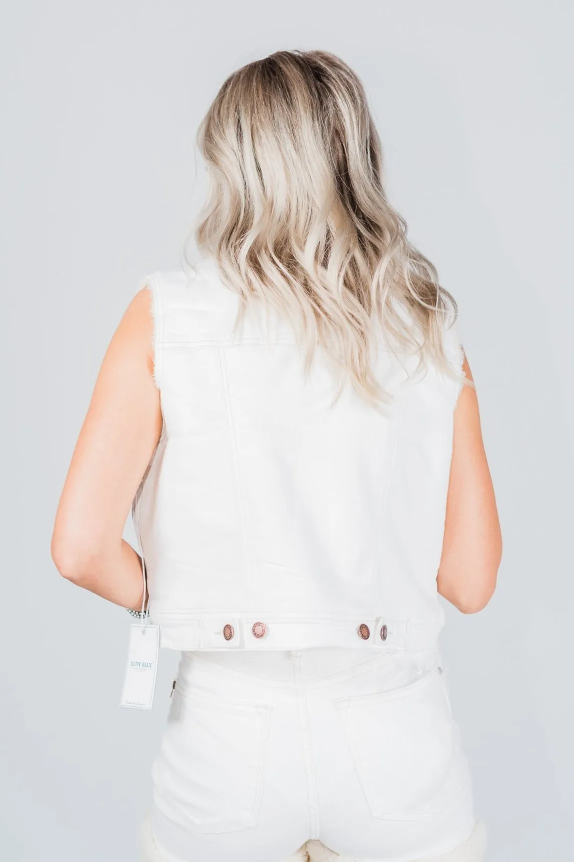 Judy Blue White Sherling Lined Vest