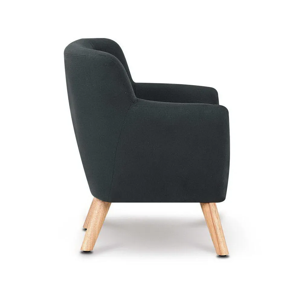 Kids Sofa Armchair Fabric Furniture Lorraine French Couch Children Black
