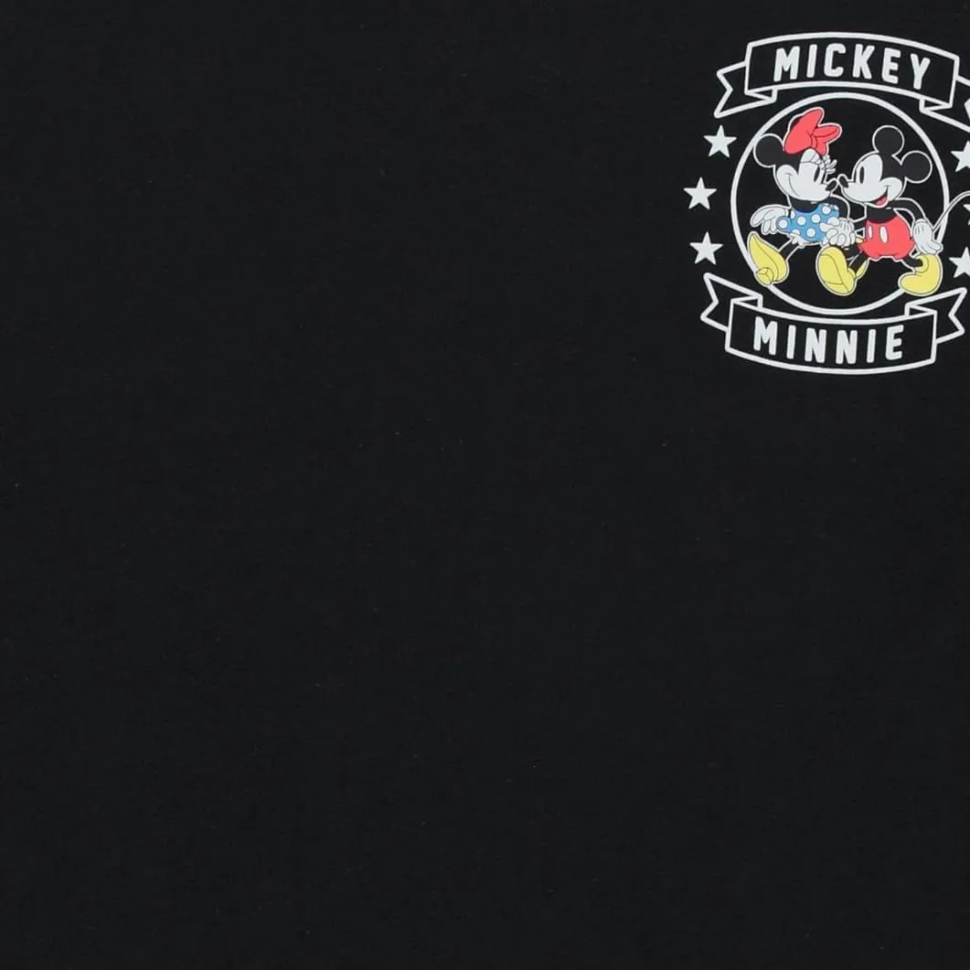 Ladies Mickey & Minnie Mouse Shirt - Lilo and Stitch Mickey & Minnie - Long Sleeve Varsity Stripe Sleeve Athletic Tee