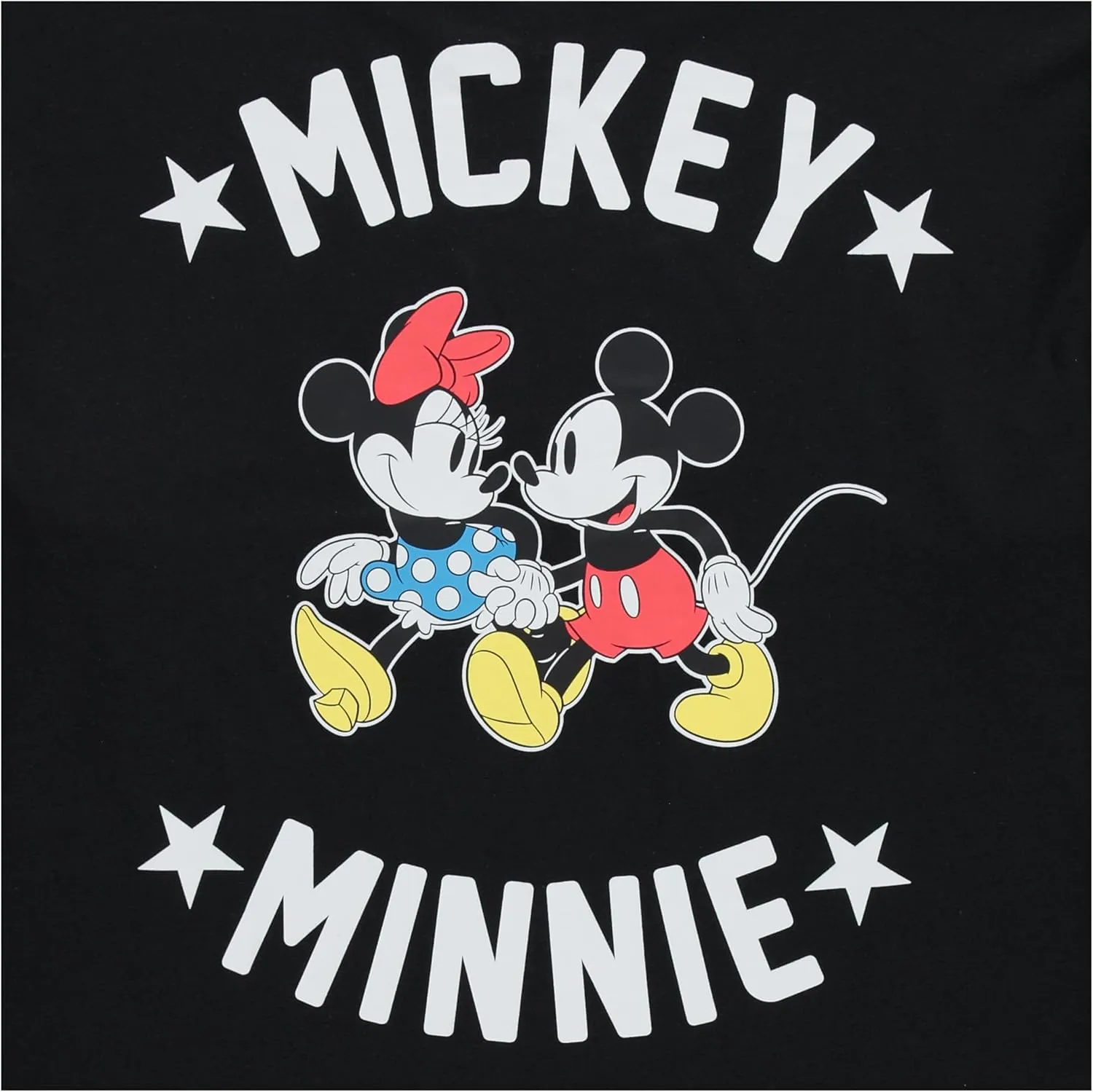 Ladies Mickey & Minnie Mouse Shirt - Lilo and Stitch Mickey & Minnie - Long Sleeve Varsity Stripe Sleeve Athletic Tee