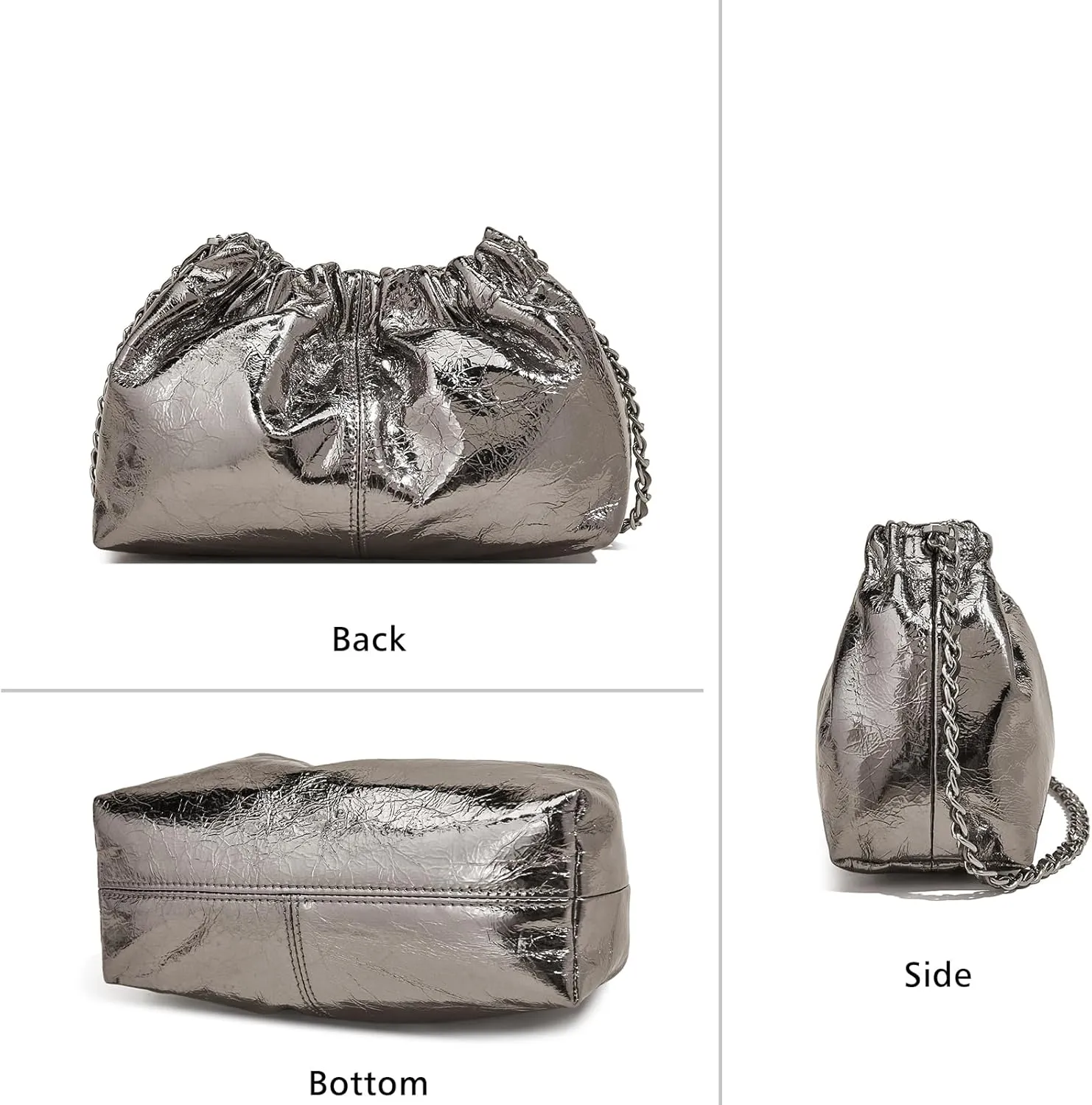 LAORENTOU Vegan Leather Crossbody Bags for Women Heart Shaped Magnetic Buckle Shoulder Bag Purse for Ladies