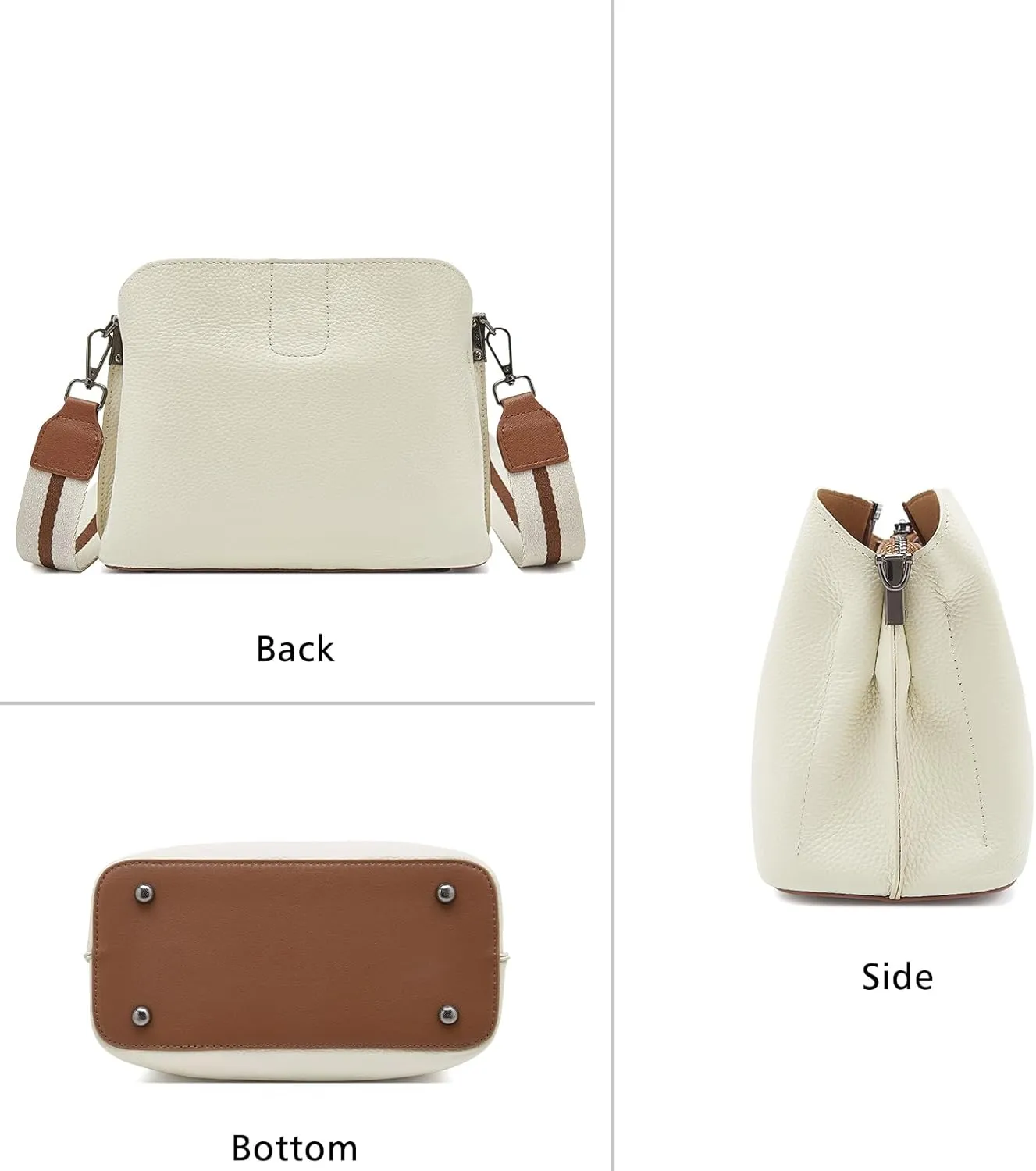 LAORENTOU Vegan Leather Crossbody Bags for Women Heart Shaped Magnetic Buckle Shoulder Bag Purse for Ladies
