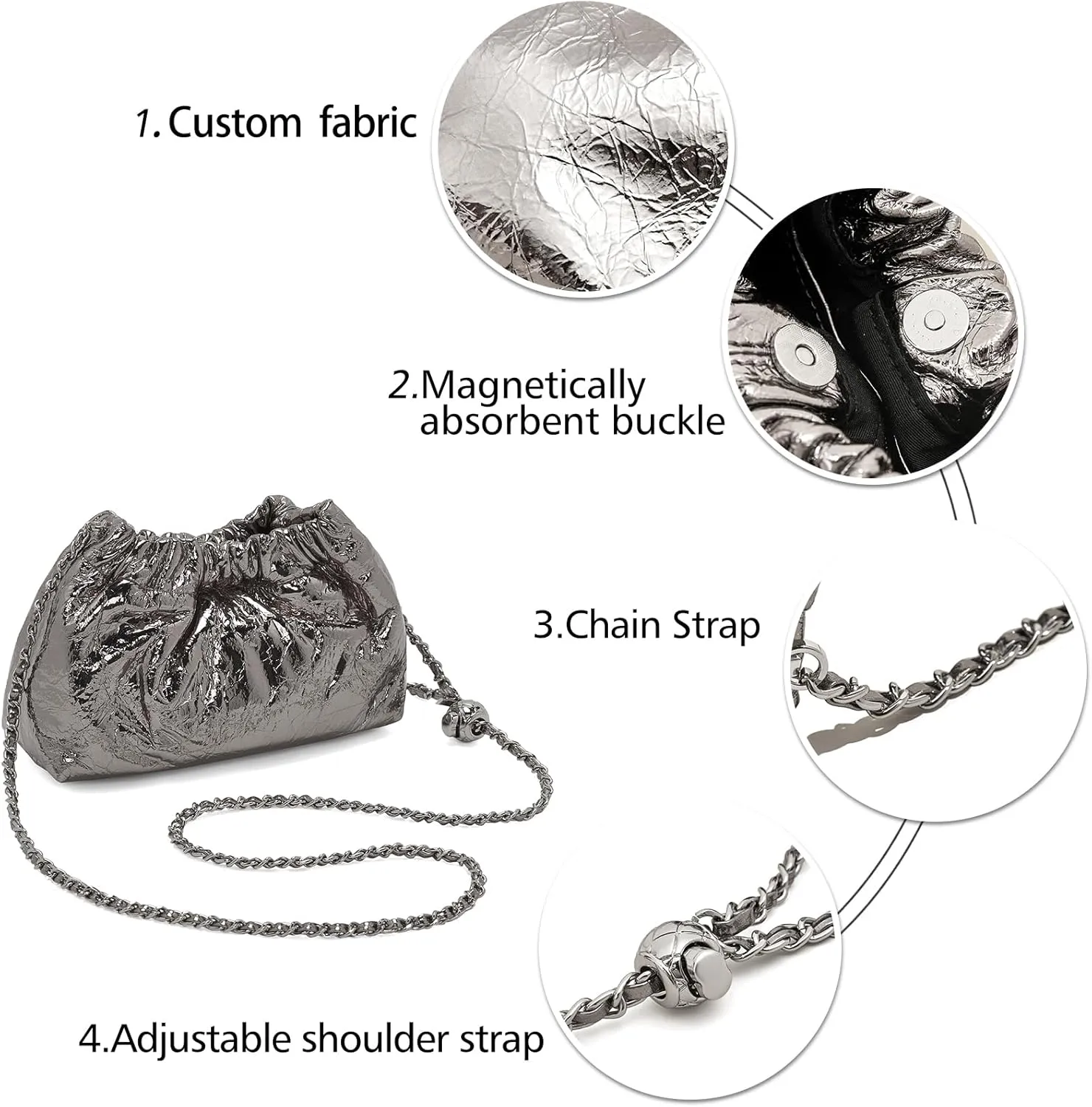LAORENTOU Vegan Leather Crossbody Bags for Women Heart Shaped Magnetic Buckle Shoulder Bag Purse for Ladies