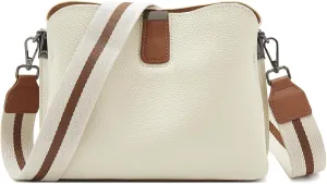 LAORENTOU Vegan Leather Crossbody Bags for Women Heart Shaped Magnetic Buckle Shoulder Bag Purse for Ladies