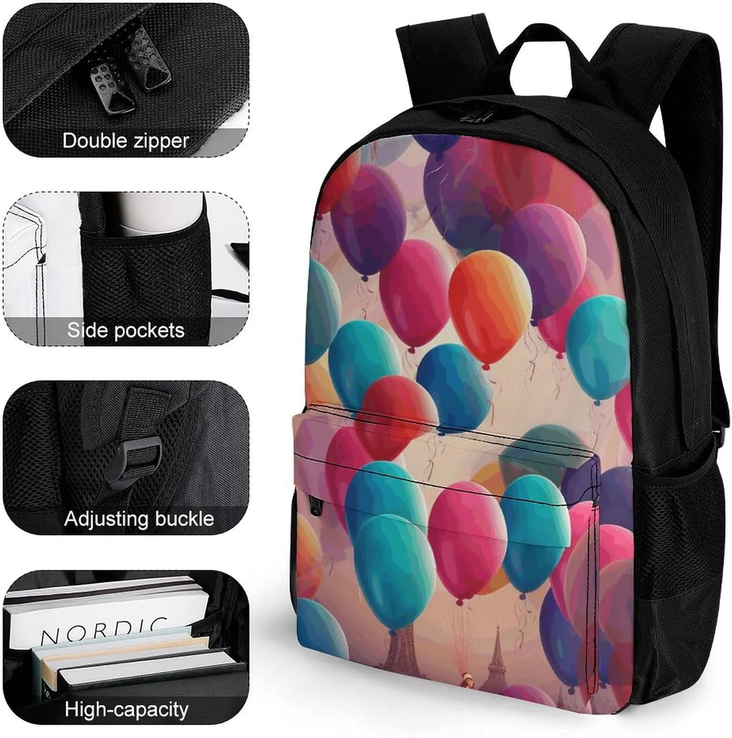 Laptop Backpack for Men Women Lightweight Backpack Balloon Daypack Rucksack with Compartment Laptop Bag