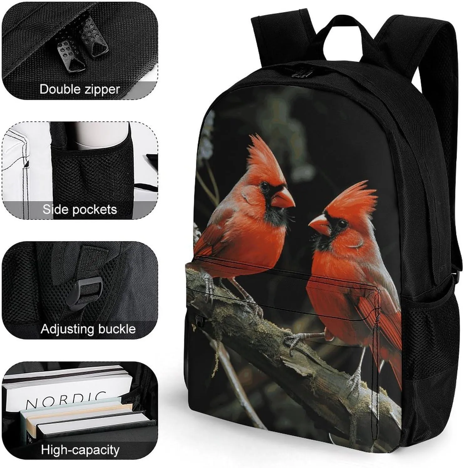 Laptop Backpack for Men Women Lightweight Backpack Birds Fauna Wild Daypack Rucksack with Compartment Laptop Bag