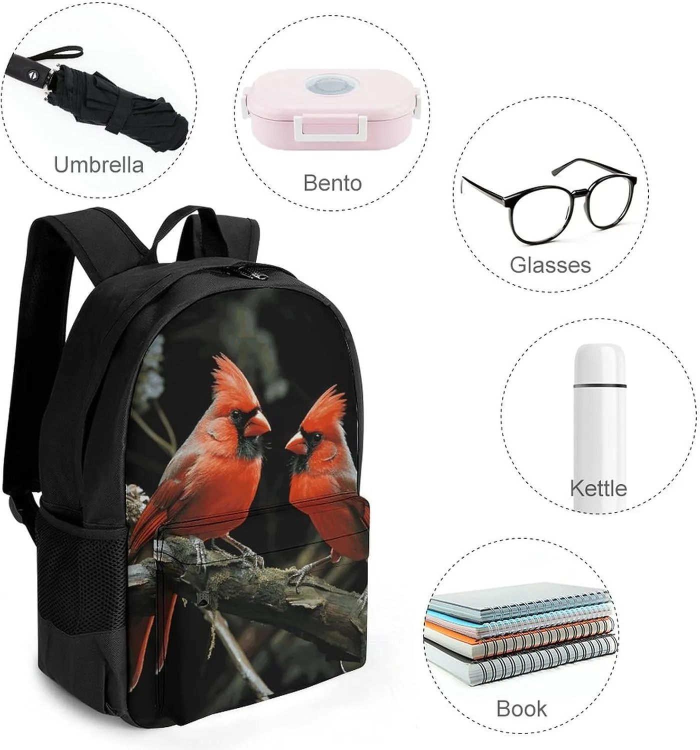 Laptop Backpack for Men Women Lightweight Backpack Birds Fauna Wild Daypack Rucksack with Compartment Laptop Bag