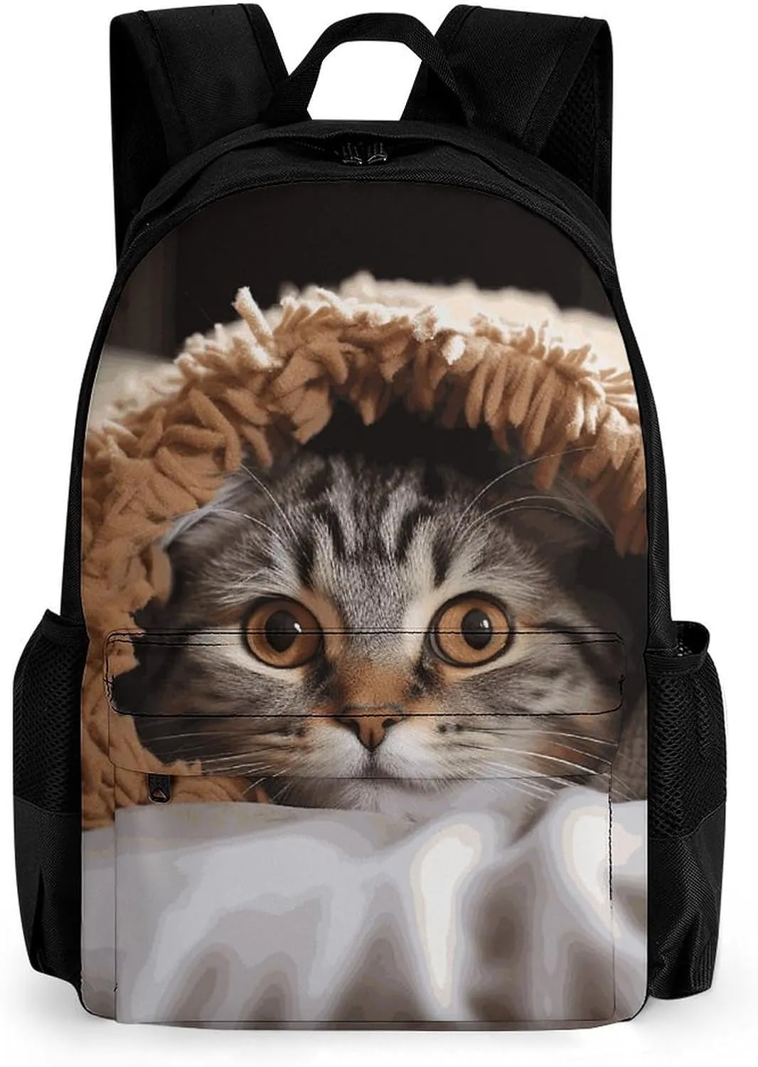 Laptop Backpack for Men Women Lightweight Backpack Cat Under Blanket Daypack Rucksack with Compartment Laptop Bag