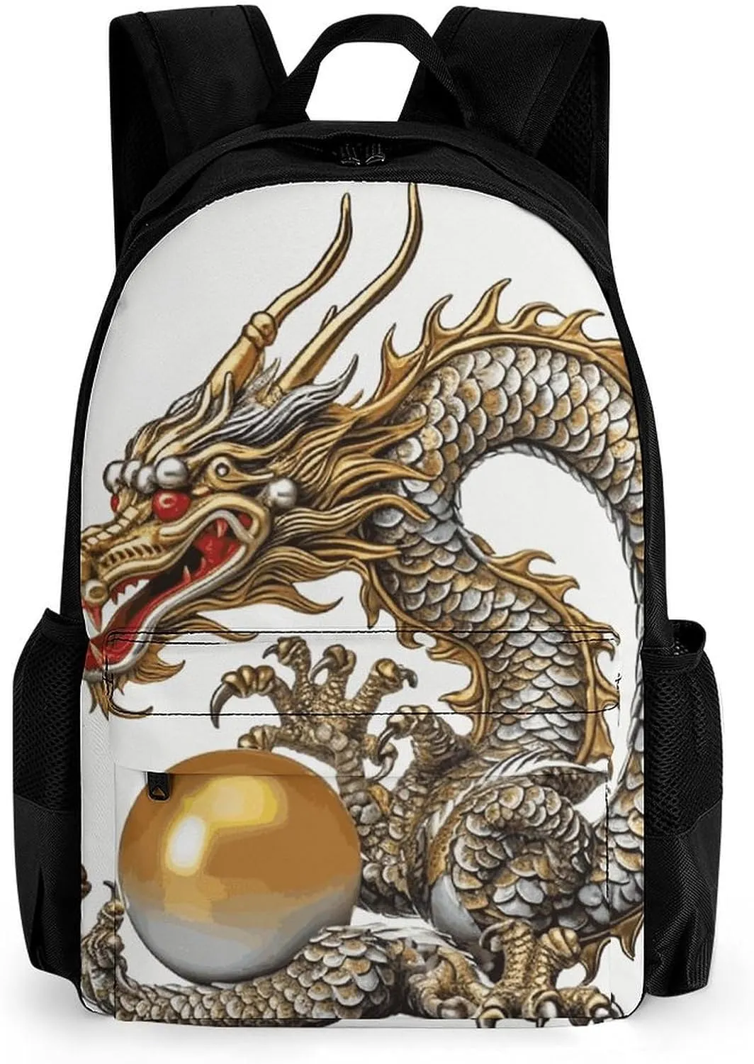 Laptop Backpack for Men Women Lightweight Backpack Chinese Dragon with Pearl Daypack Rucksack with Compartment Laptop Bag