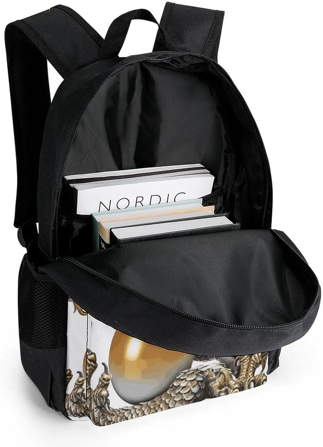 Laptop Backpack for Men Women Lightweight Backpack Chinese Dragon with Pearl Daypack Rucksack with Compartment Laptop Bag