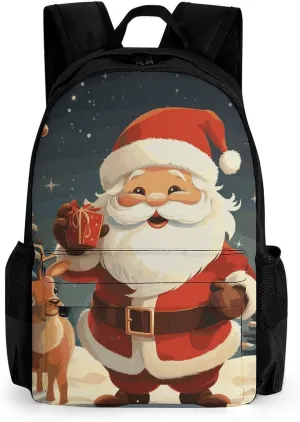 Laptop Backpack for Men Women Lightweight Backpack Christmas Santa Claus Daypack Rucksack with Compartment Laptop Bag