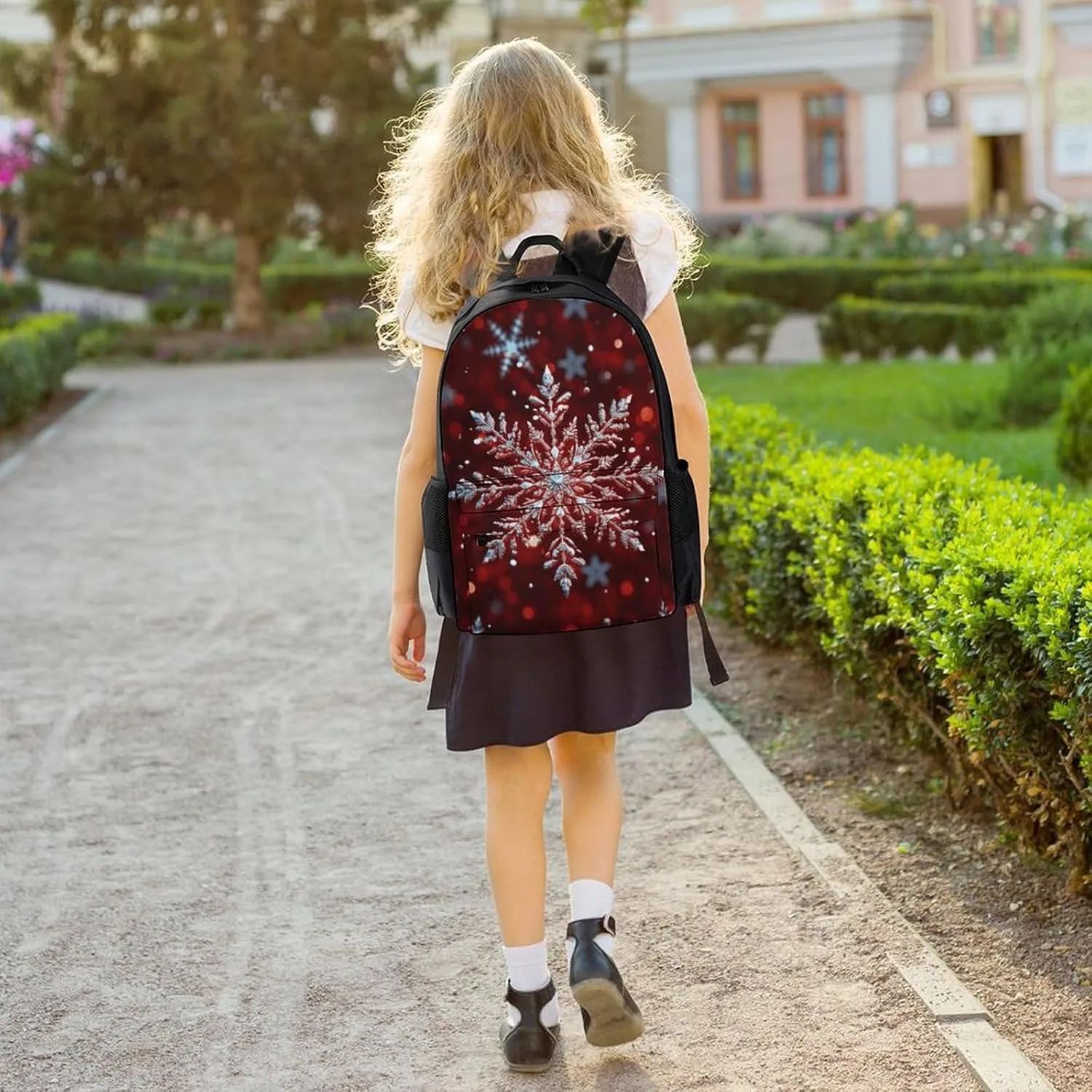 Laptop Backpack for Men Women Lightweight Backpack Christmas Snowflake Daypack Rucksack with Compartment Laptop Bag