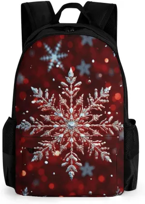 Laptop Backpack for Men Women Lightweight Backpack Christmas Snowflake Daypack Rucksack with Compartment Laptop Bag