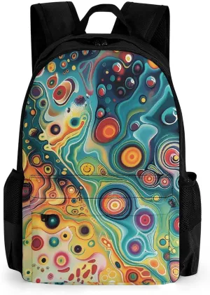 Laptop Backpack for Men Women Lightweight Backpack Colorful Liquid Swirl Daypack Rucksack with Compartment Laptop Bag