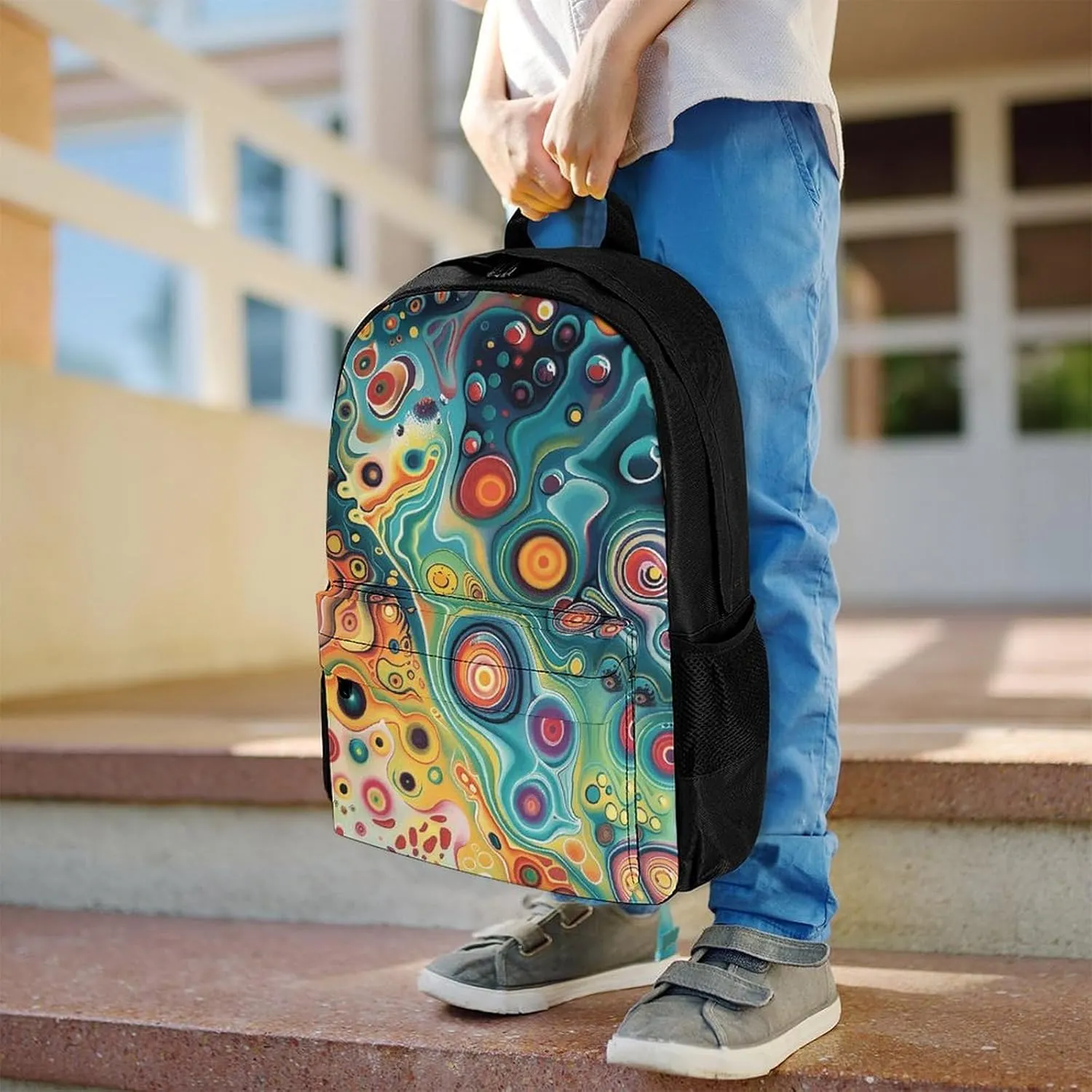 Laptop Backpack for Men Women Lightweight Backpack Colorful Liquid Swirl Daypack Rucksack with Compartment Laptop Bag