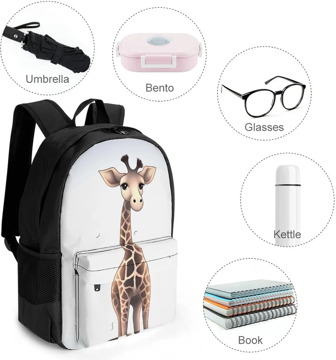 Laptop Backpack for Men Women Lightweight Backpack Cute Giraffe Daypack Rucksack with Compartment Laptop Bag