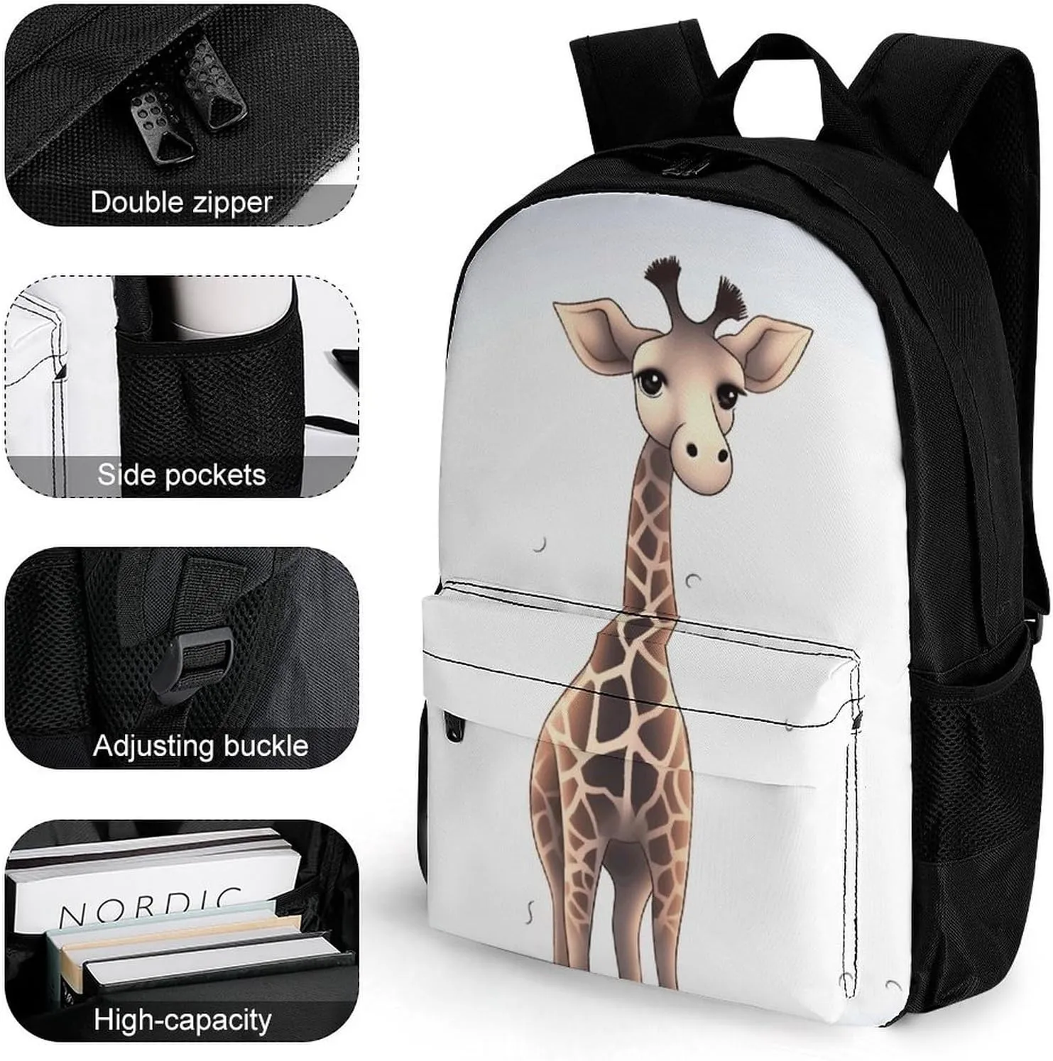 Laptop Backpack for Men Women Lightweight Backpack Cute Giraffe Daypack Rucksack with Compartment Laptop Bag