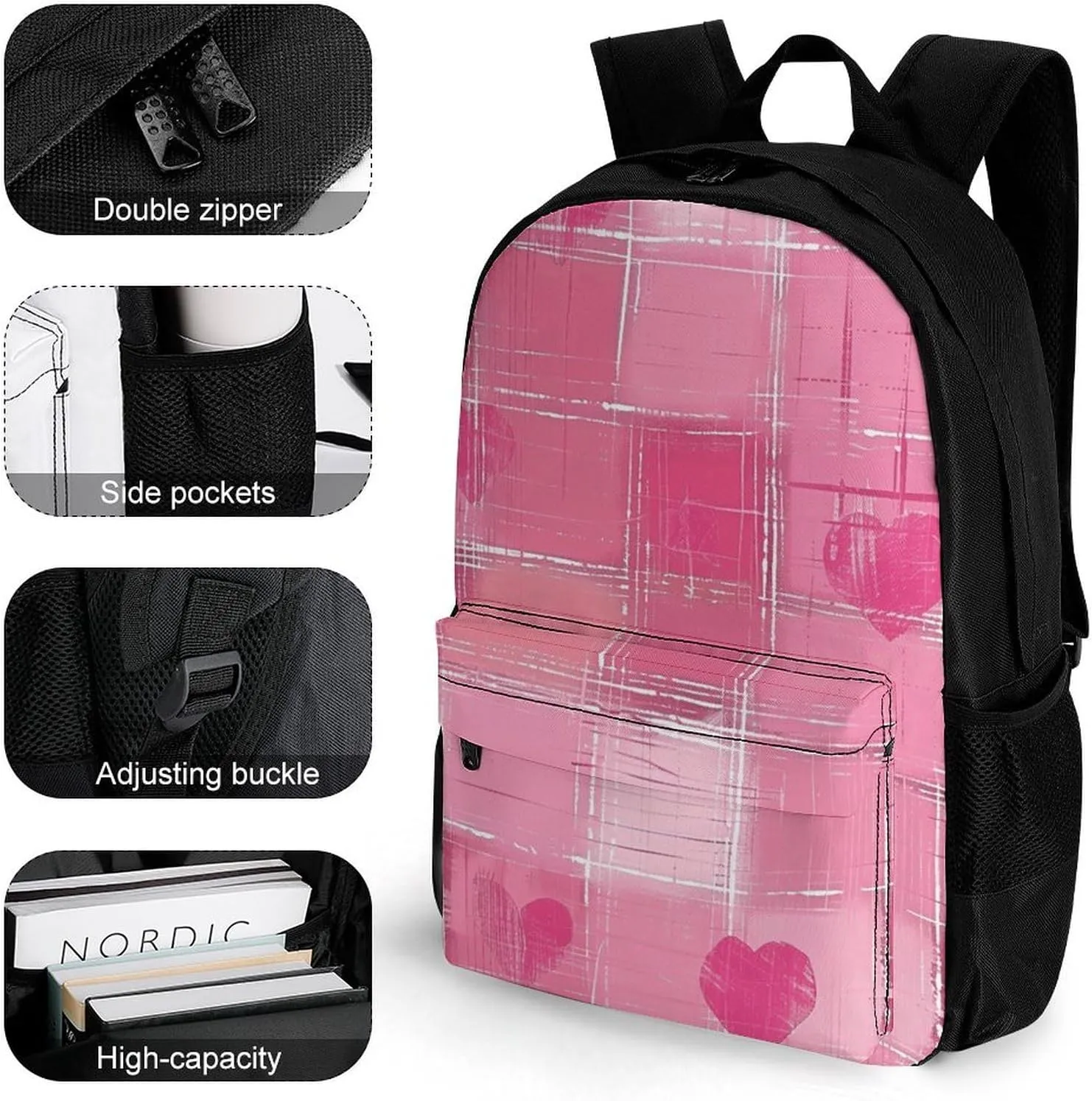 Laptop Backpack for Men Women Lightweight Backpack Fun Peach Style Daypack Rucksack with Compartment Laptop Bag