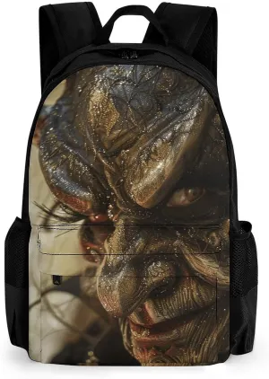 Laptop Backpack for Men Women Lightweight Backpack Golden Devil Style Daypack Rucksack with Compartment Laptop Bag
