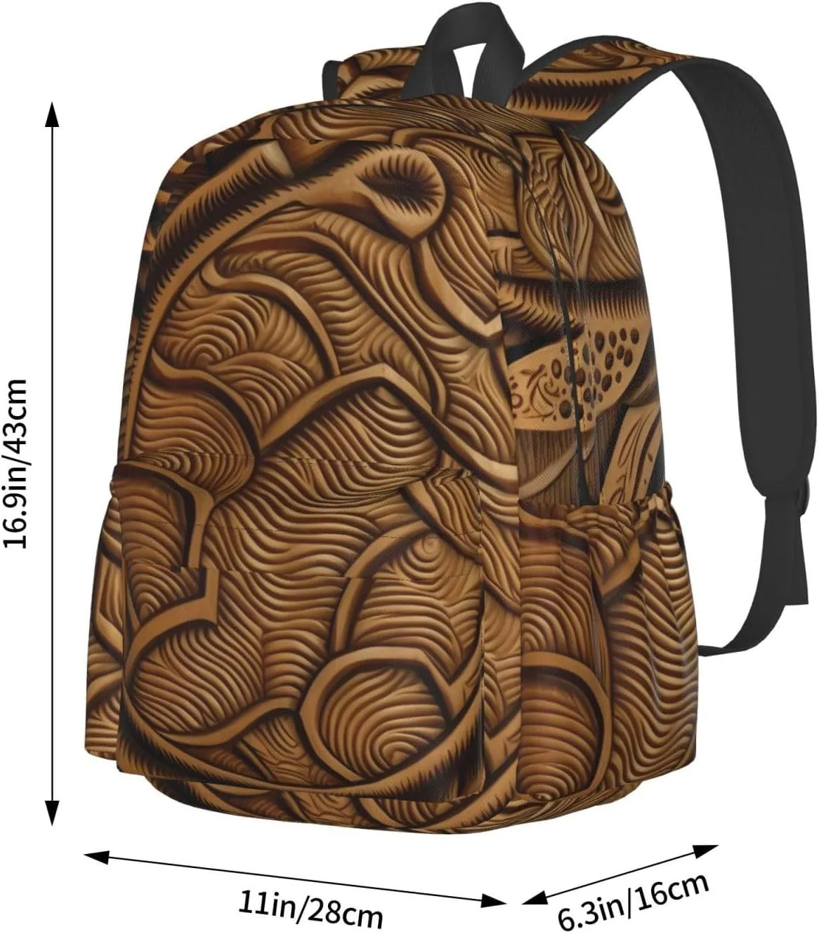 Laptop Backpack for Men Women Lightweight Backpack Hawaiian Tapa Honu Turtle Casual Daypack with Bottle Side Pockets