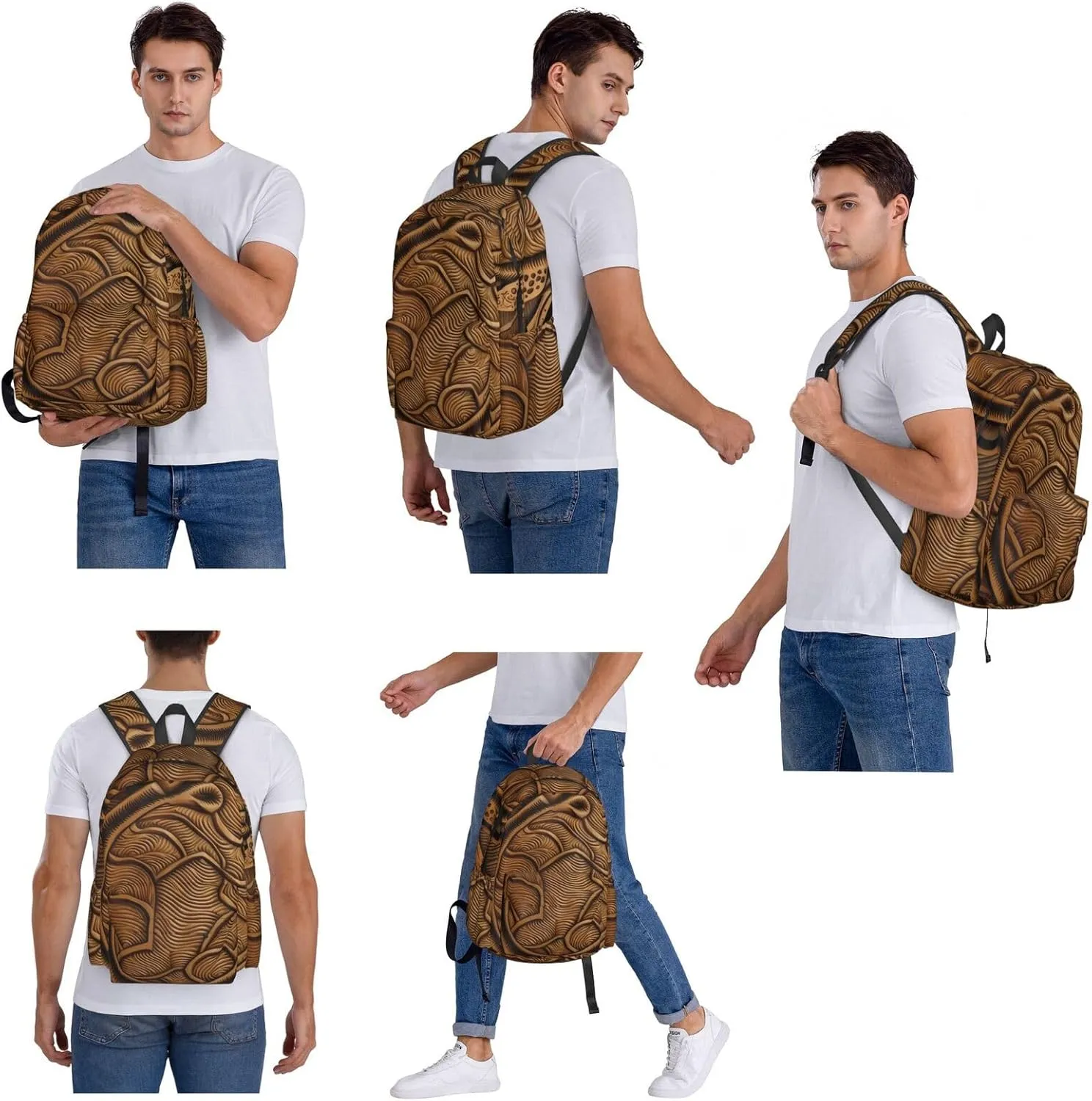 Laptop Backpack for Men Women Lightweight Backpack Hawaiian Tapa Honu Turtle Casual Daypack with Bottle Side Pockets