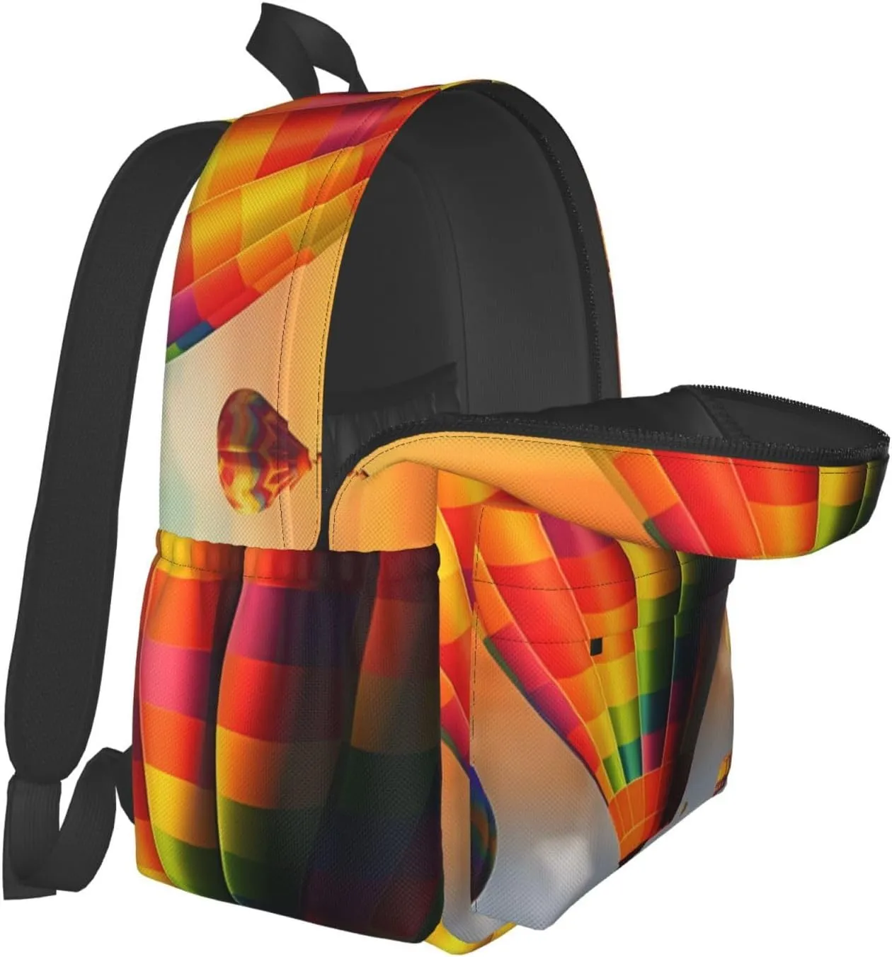 Laptop Backpack for Men Women Lightweight Backpack Hot Air Balloons Casual Daypack with Bottle Side Pockets