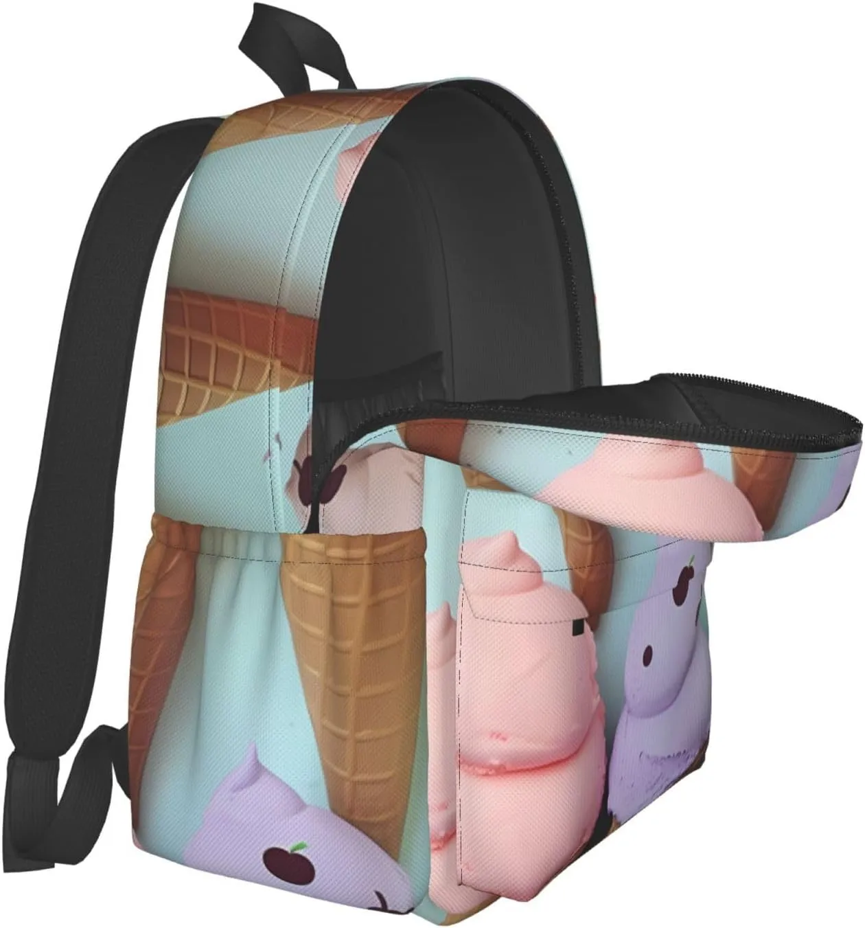 Laptop Backpack for Men Women Lightweight Backpack Ice Cream Cones1 Casual Daypack with Bottle Side Pockets