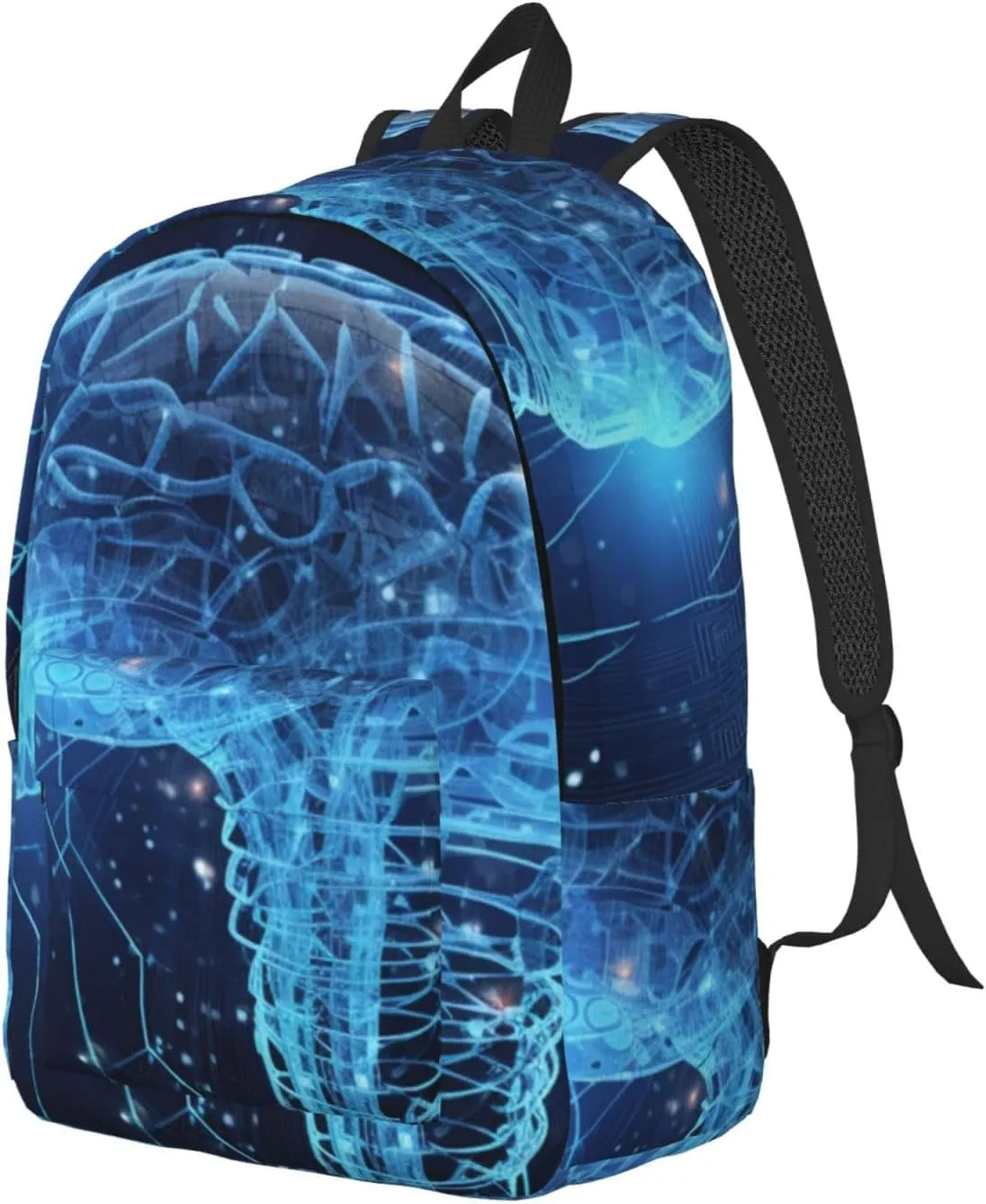 Laptop Backpack for Men Women Lightweight Backpack Intelligence Brain Casual Daypack with Bottle Side Pockets
