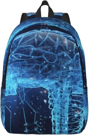 Laptop Backpack for Men Women Lightweight Backpack Intelligence Brain Casual Daypack with Bottle Side Pockets
