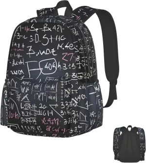 Laptop Backpack for Men Women Lightweight Backpack Math Formula Casual Daypack with Bottle Side Pockets