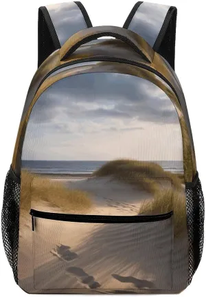 Laptop Backpack for Men Women Lightweight Daypack with Compartment Rucksack Beach Dunes Laptop Bag