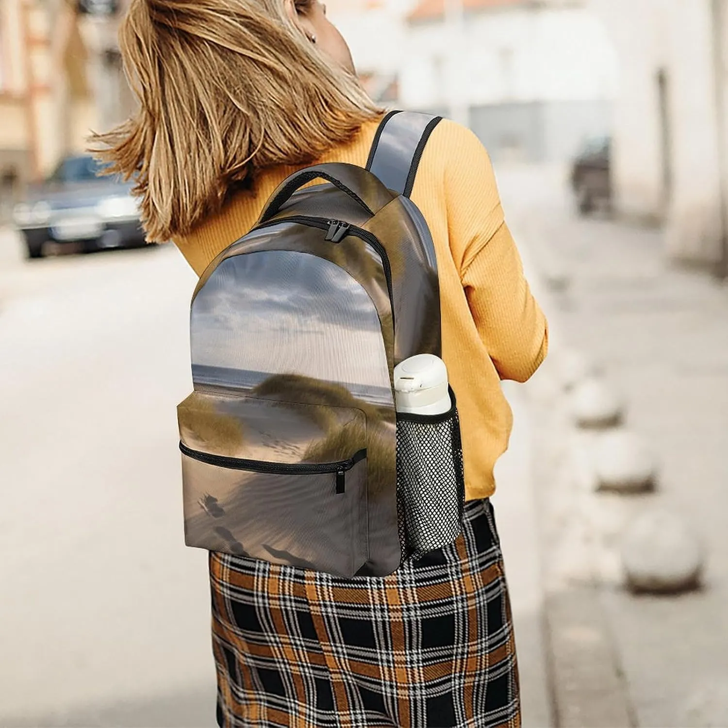 Laptop Backpack for Men Women Lightweight Daypack with Compartment Rucksack Beach Dunes Laptop Bag