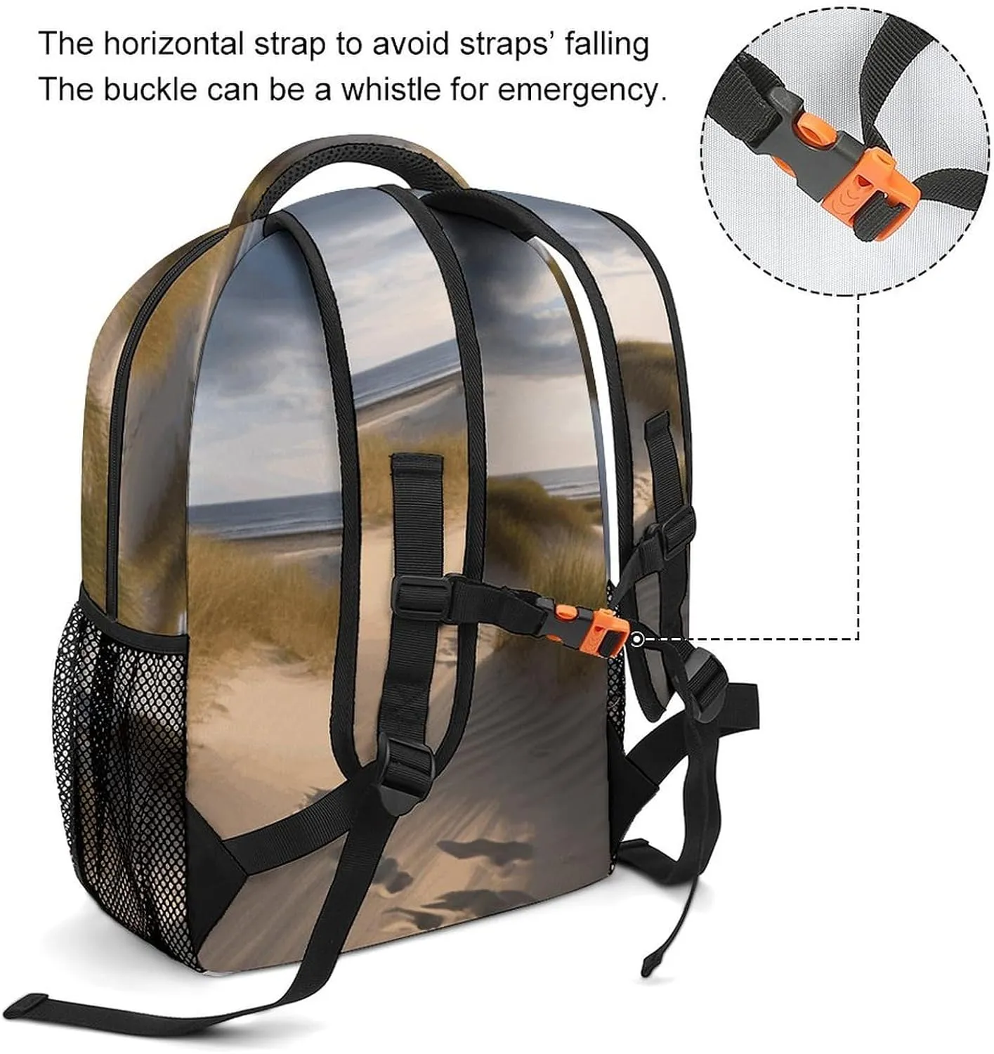 Laptop Backpack for Men Women Lightweight Daypack with Compartment Rucksack Beach Dunes Laptop Bag