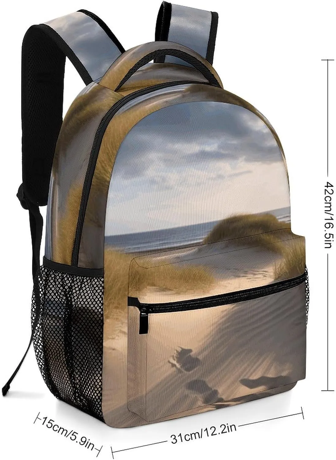 Laptop Backpack for Men Women Lightweight Daypack with Compartment Rucksack Beach Dunes Laptop Bag