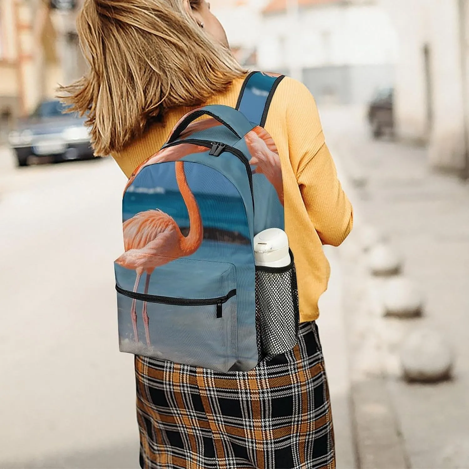 Laptop Backpack for Men Women Lightweight Daypack with Compartment Rucksack Beach Flamingo Laptop Bag