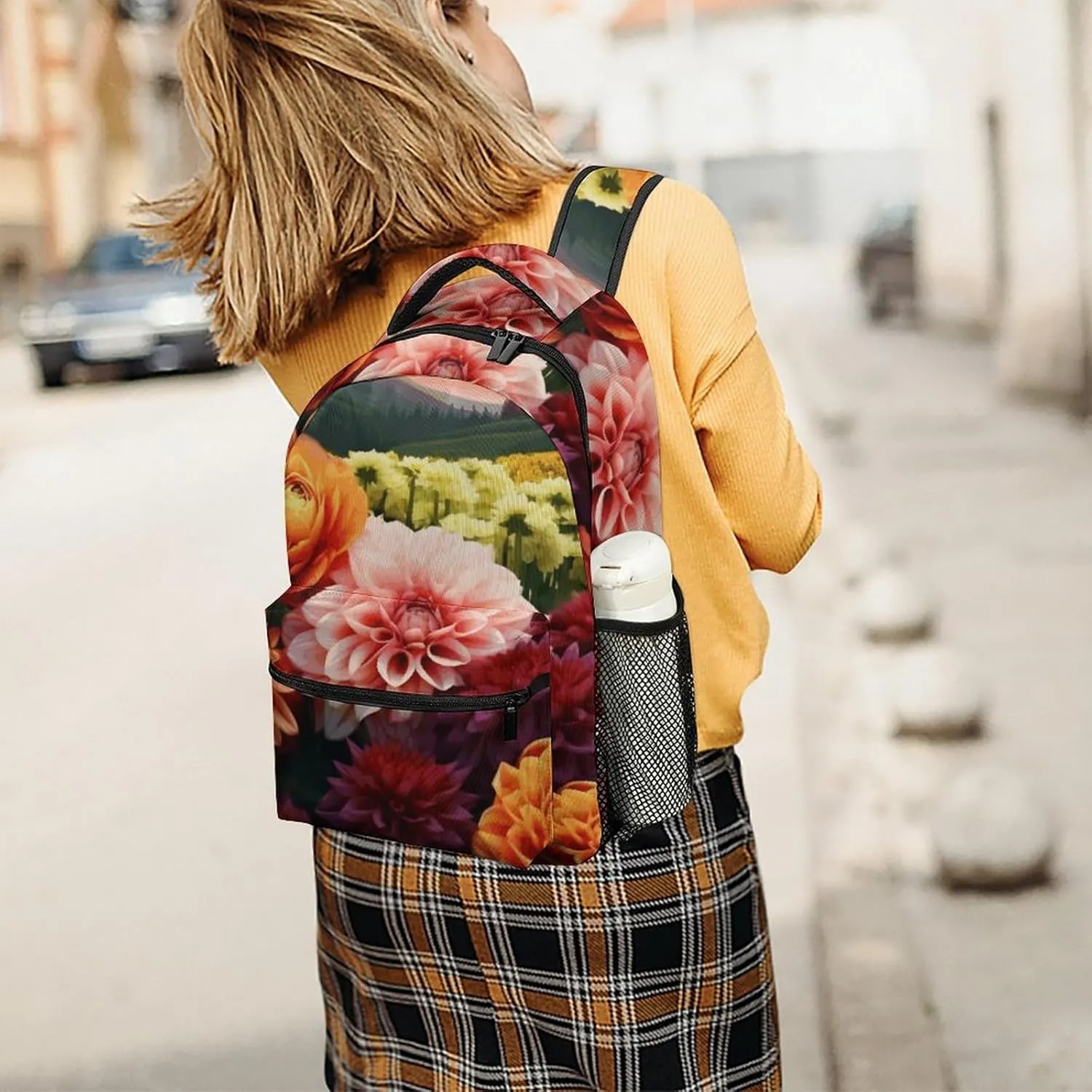 Laptop Backpack for Men Women Lightweight Daypack with Compartment Rucksack Beautiful Colorful Flowers Laptop Bag