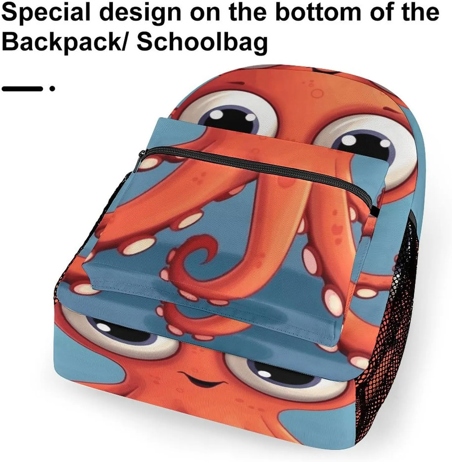Laptop Backpack for Men Women Lightweight Daypack with Compartment Rucksack Big-eyed Red Octopus Laptop Bag