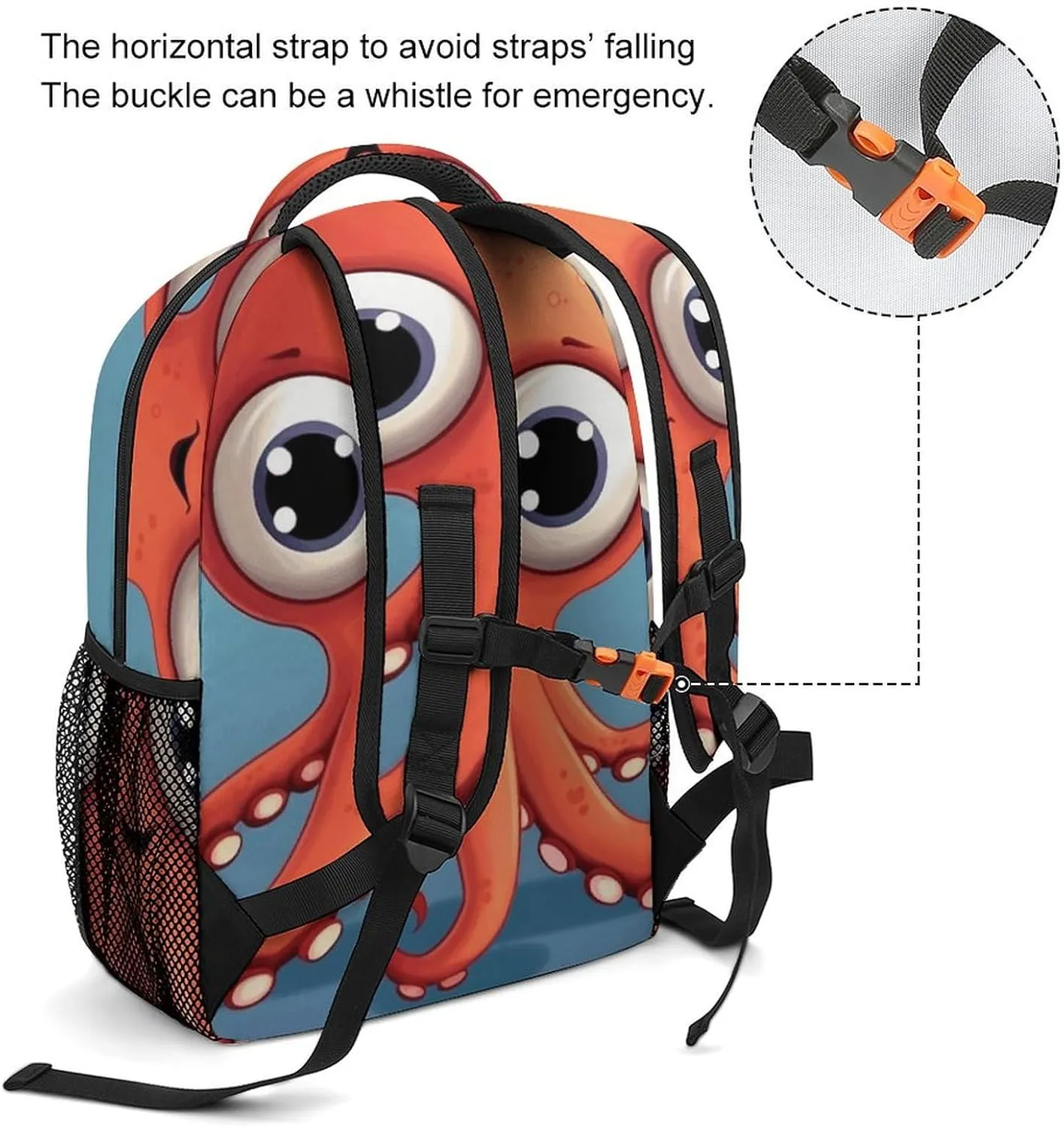 Laptop Backpack for Men Women Lightweight Daypack with Compartment Rucksack Big-eyed Red Octopus Laptop Bag