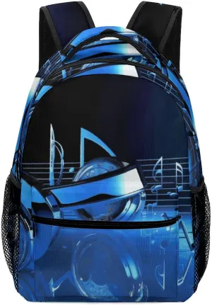 Laptop Backpack for Men Women Lightweight Daypack with Compartment Rucksack Blue Music Laptop Bag