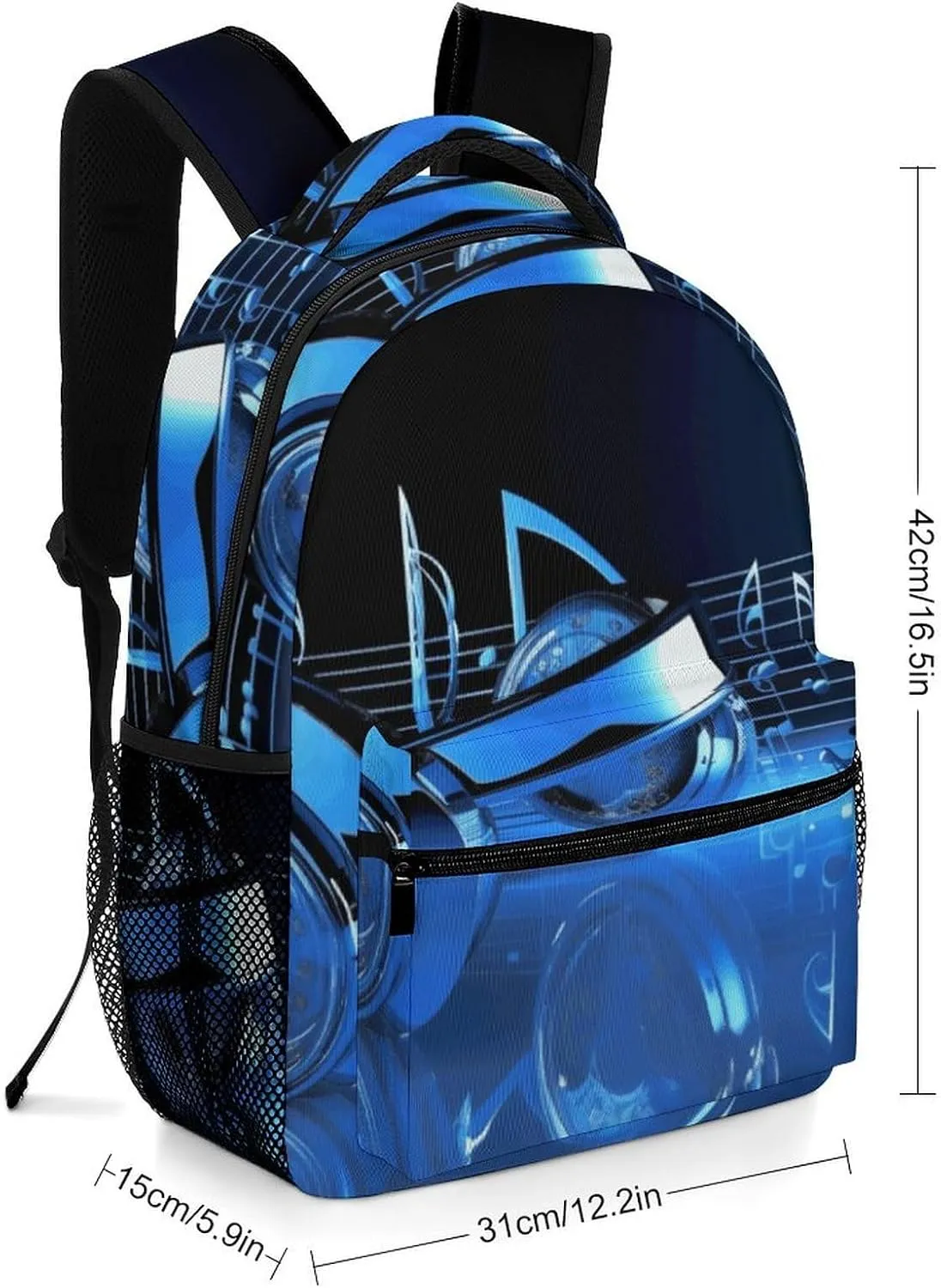 Laptop Backpack for Men Women Lightweight Daypack with Compartment Rucksack Blue Music Laptop Bag