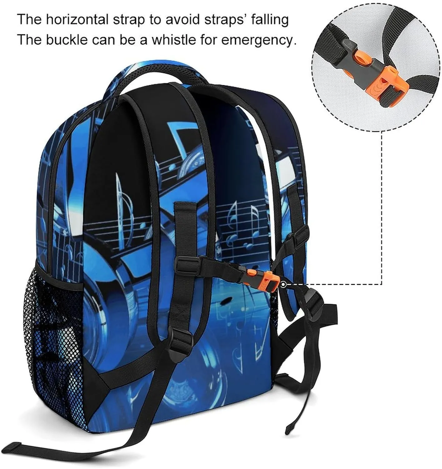Laptop Backpack for Men Women Lightweight Daypack with Compartment Rucksack Blue Music Laptop Bag
