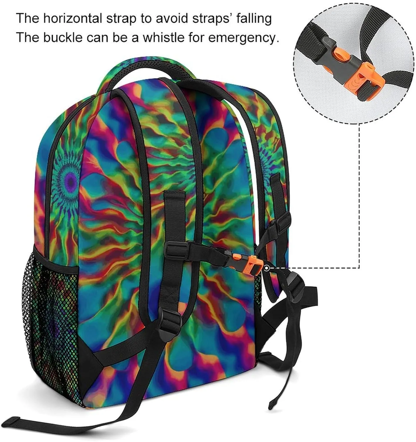 Laptop Backpack for Men Women Lightweight Daypack with Compartment Rucksack Color Tie-dye Laptop Bag