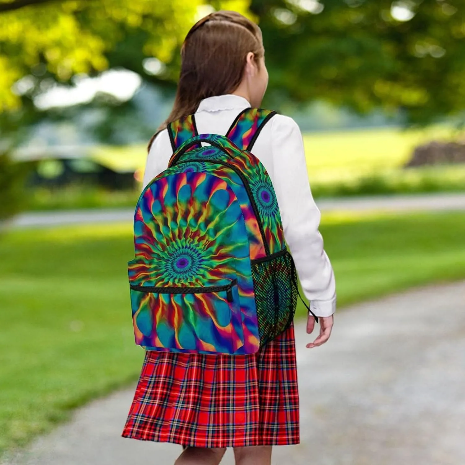Laptop Backpack for Men Women Lightweight Daypack with Compartment Rucksack Color Tie-dye Laptop Bag
