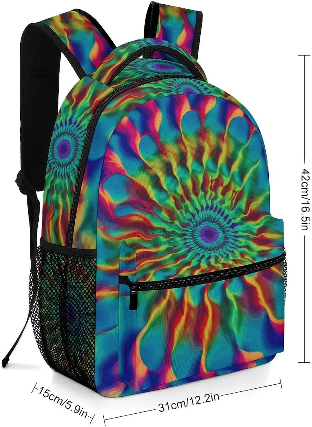 Laptop Backpack for Men Women Lightweight Daypack with Compartment Rucksack Color Tie-dye Laptop Bag