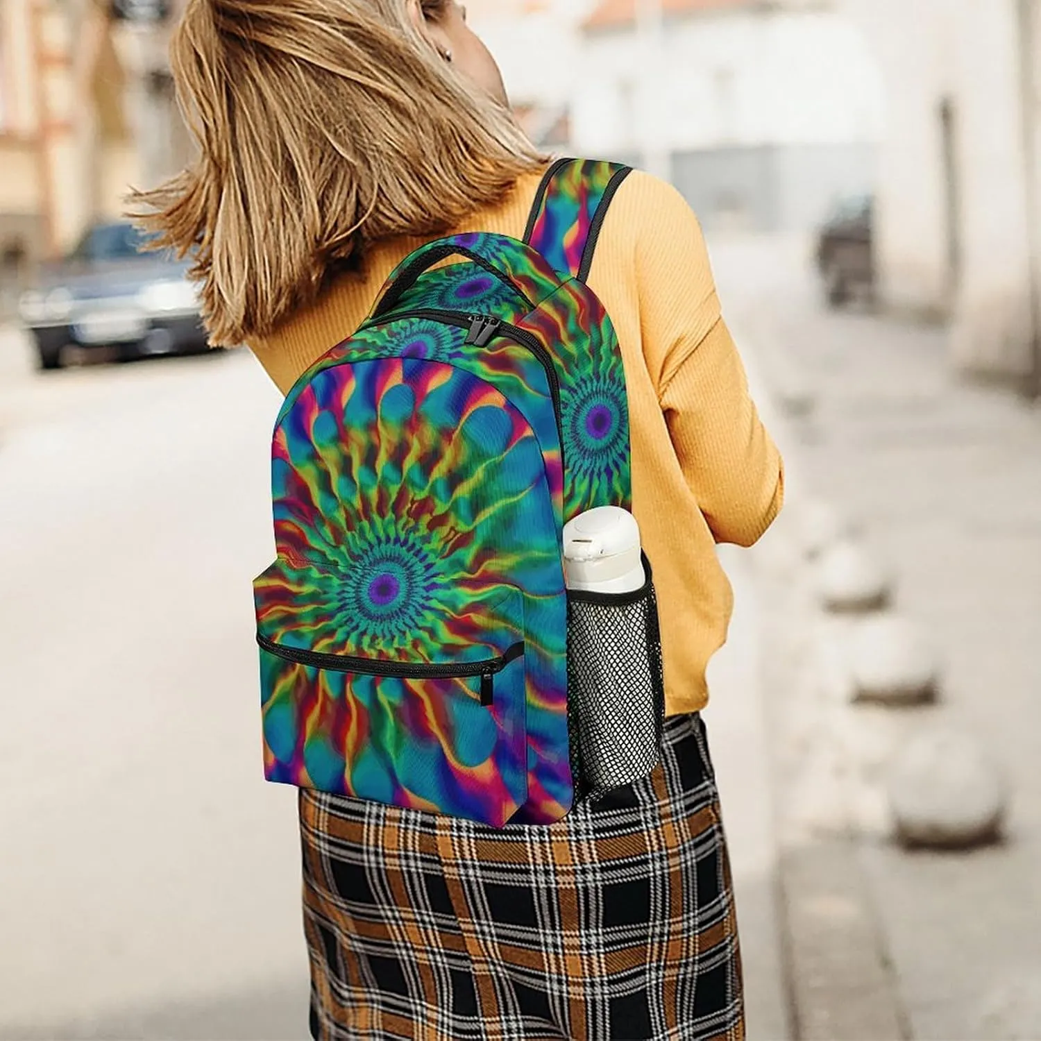 Laptop Backpack for Men Women Lightweight Daypack with Compartment Rucksack Color Tie-dye Laptop Bag