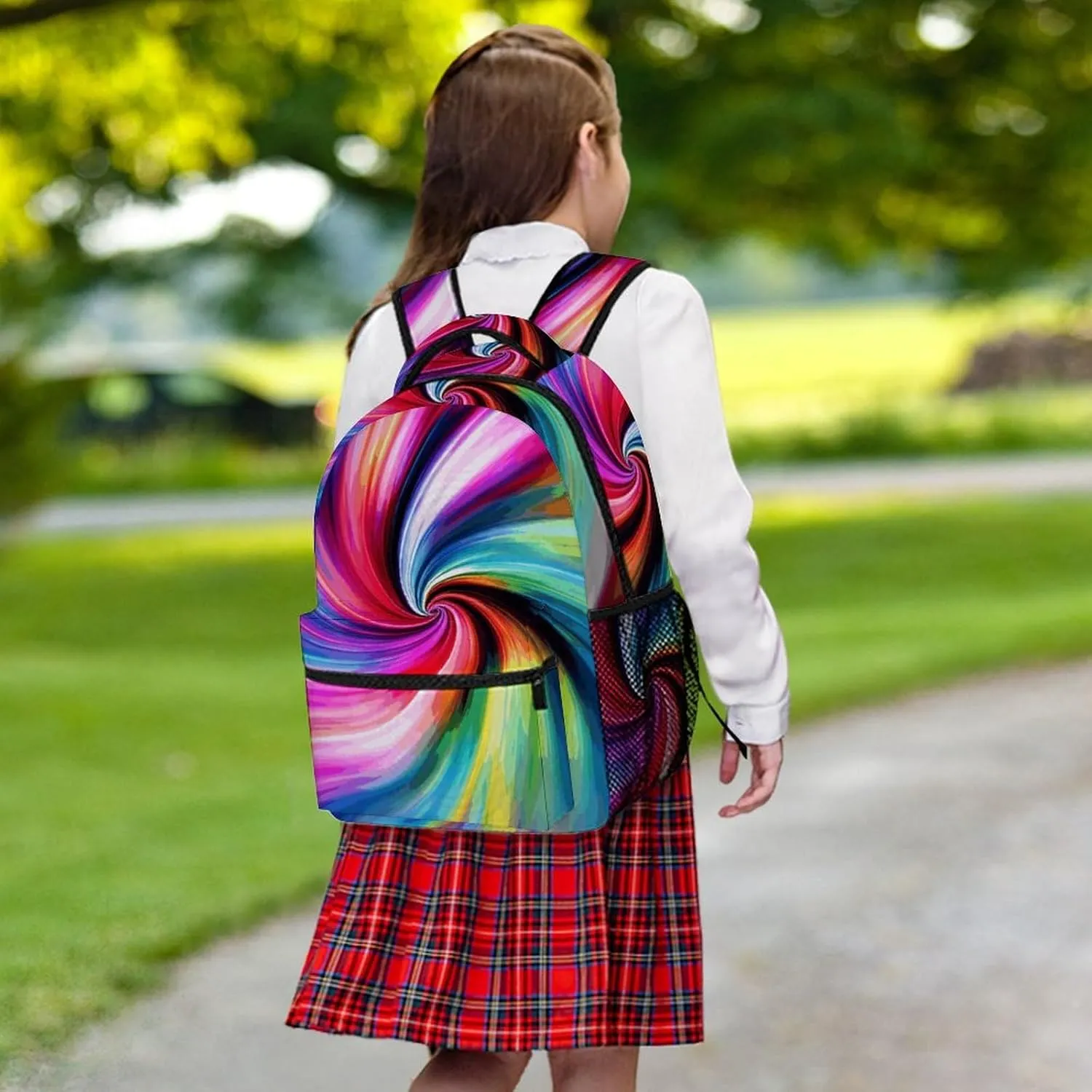 Laptop Backpack for Men Women Lightweight Daypack with Compartment Rucksack Colorful Tie Dye Laptop Bag