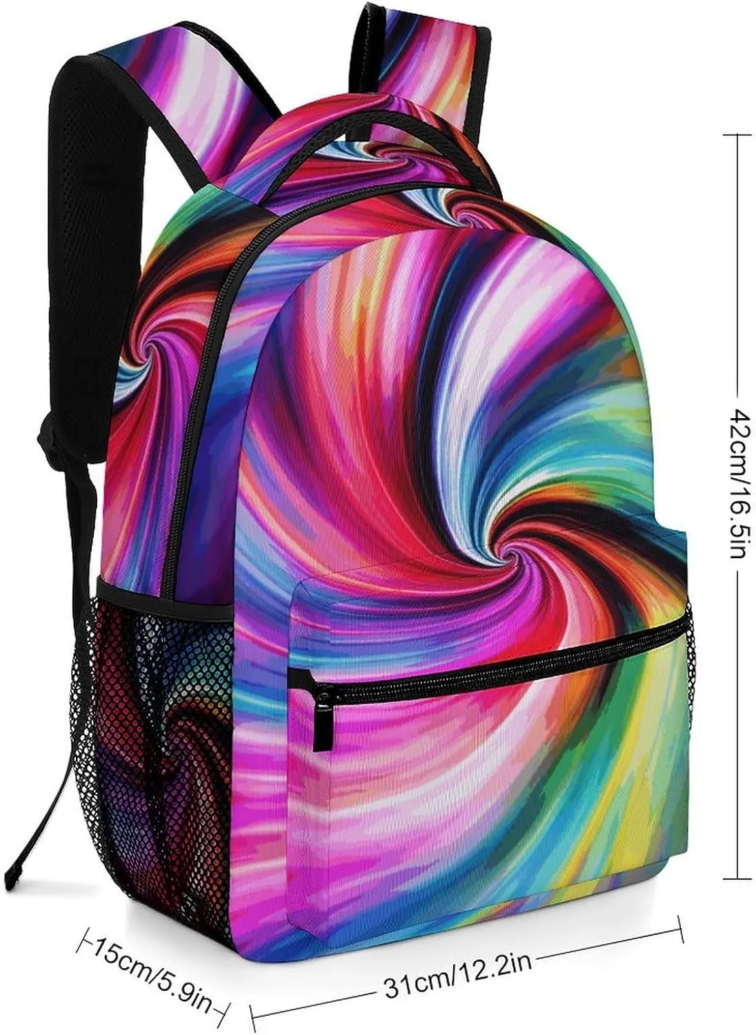 Laptop Backpack for Men Women Lightweight Daypack with Compartment Rucksack Colorful Tie Dye Laptop Bag